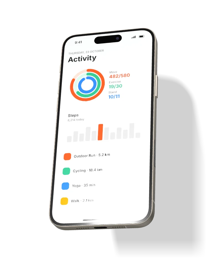 Phone mockup, lean back angle