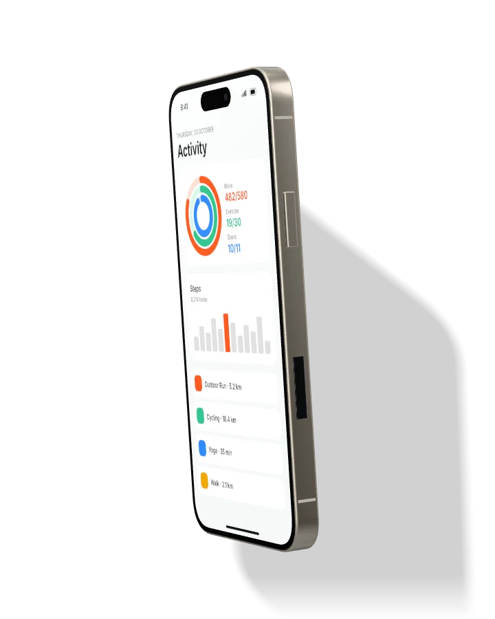 Phone mockup, side left angle
