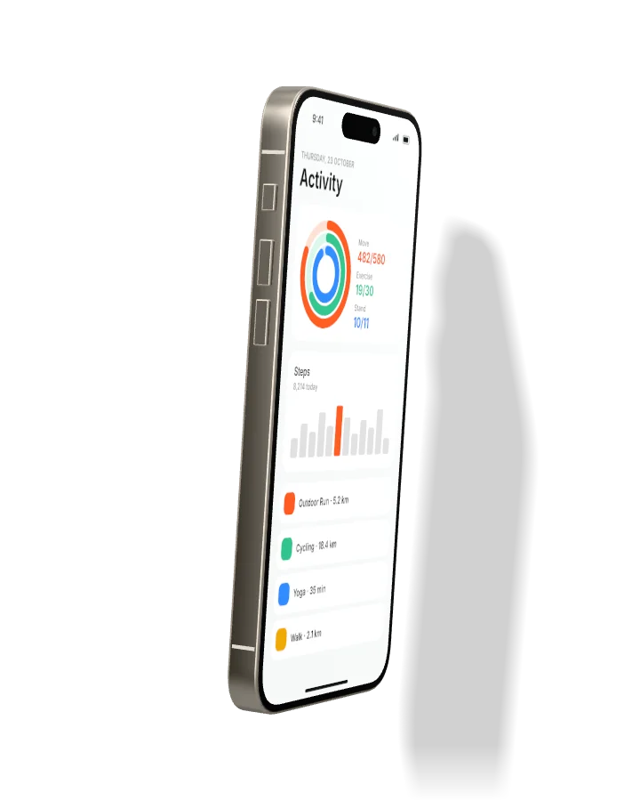 Phone mockup, side right angle